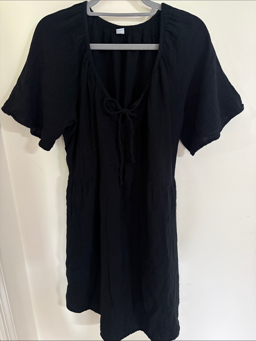 Old Navy Black Tie-Front Swim Cover-Up Dress